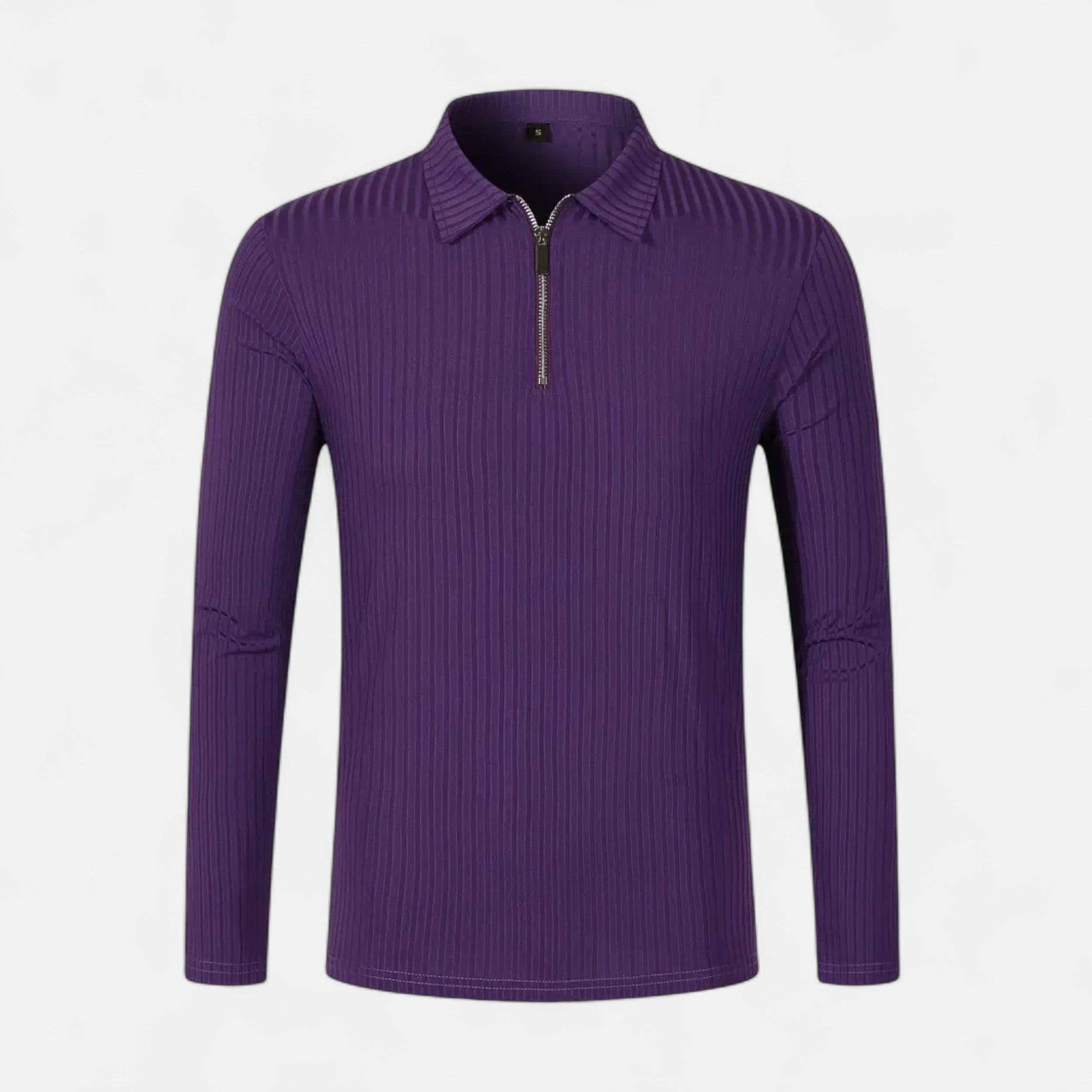 Belavoire | Men’s Ribbed Golf Polo with Zip Lapel