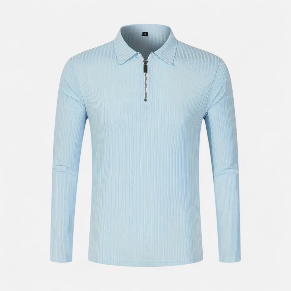 Belavoire | Men’s Ribbed Golf Polo with Zip Lapel
