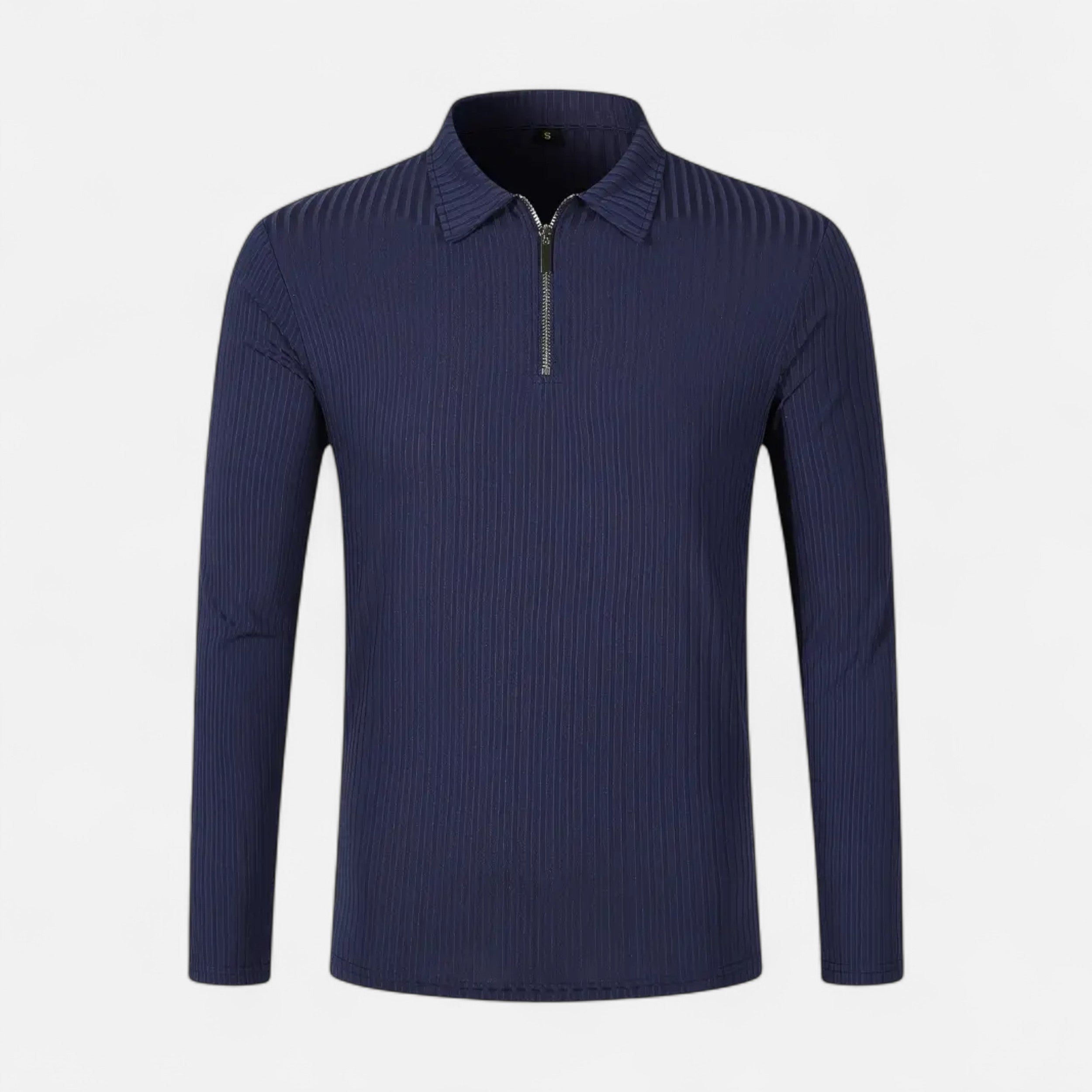 Belavoire | Men’s Ribbed Golf Polo with Zip Lapel