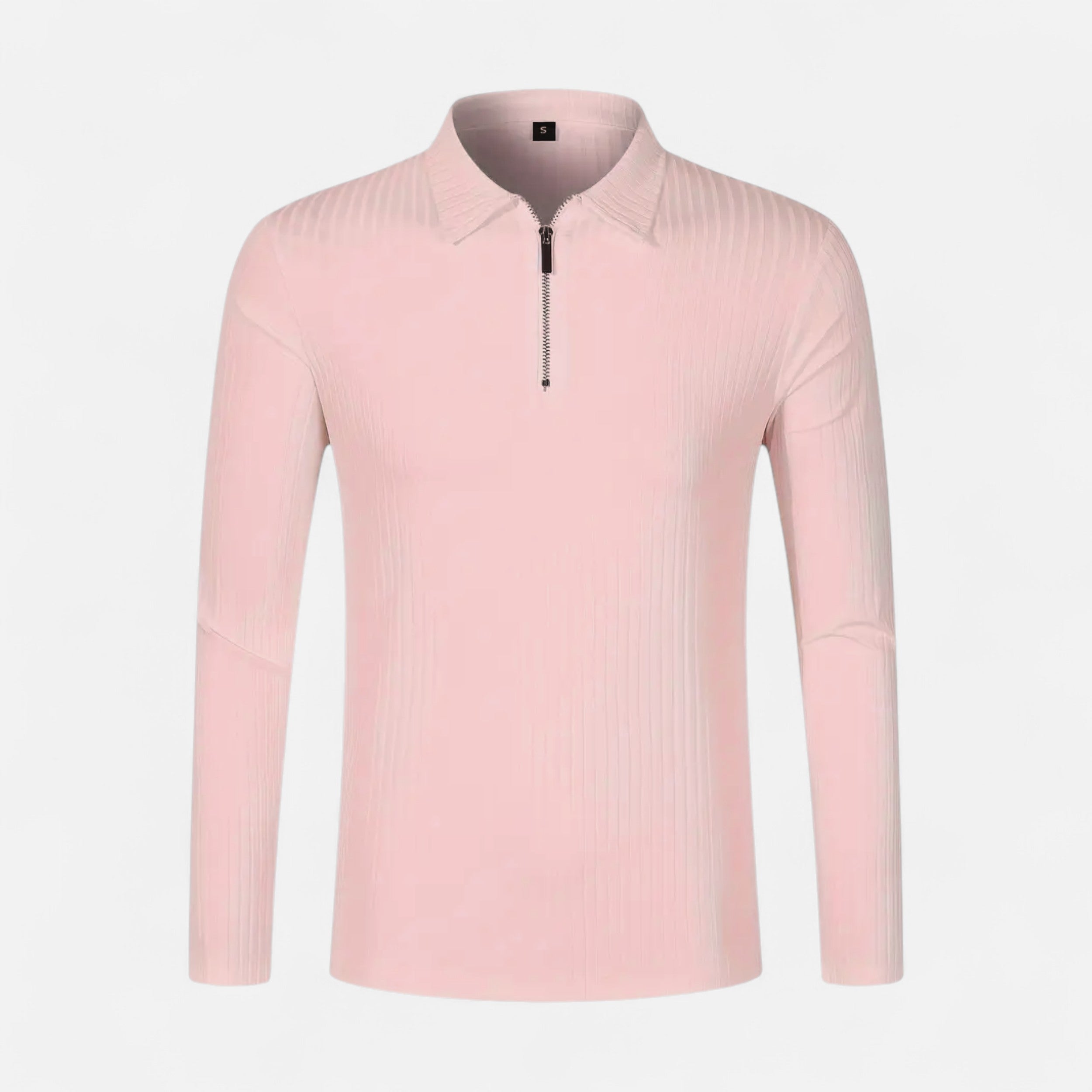 Belavoire | Men’s Ribbed Golf Polo with Zip Lapel