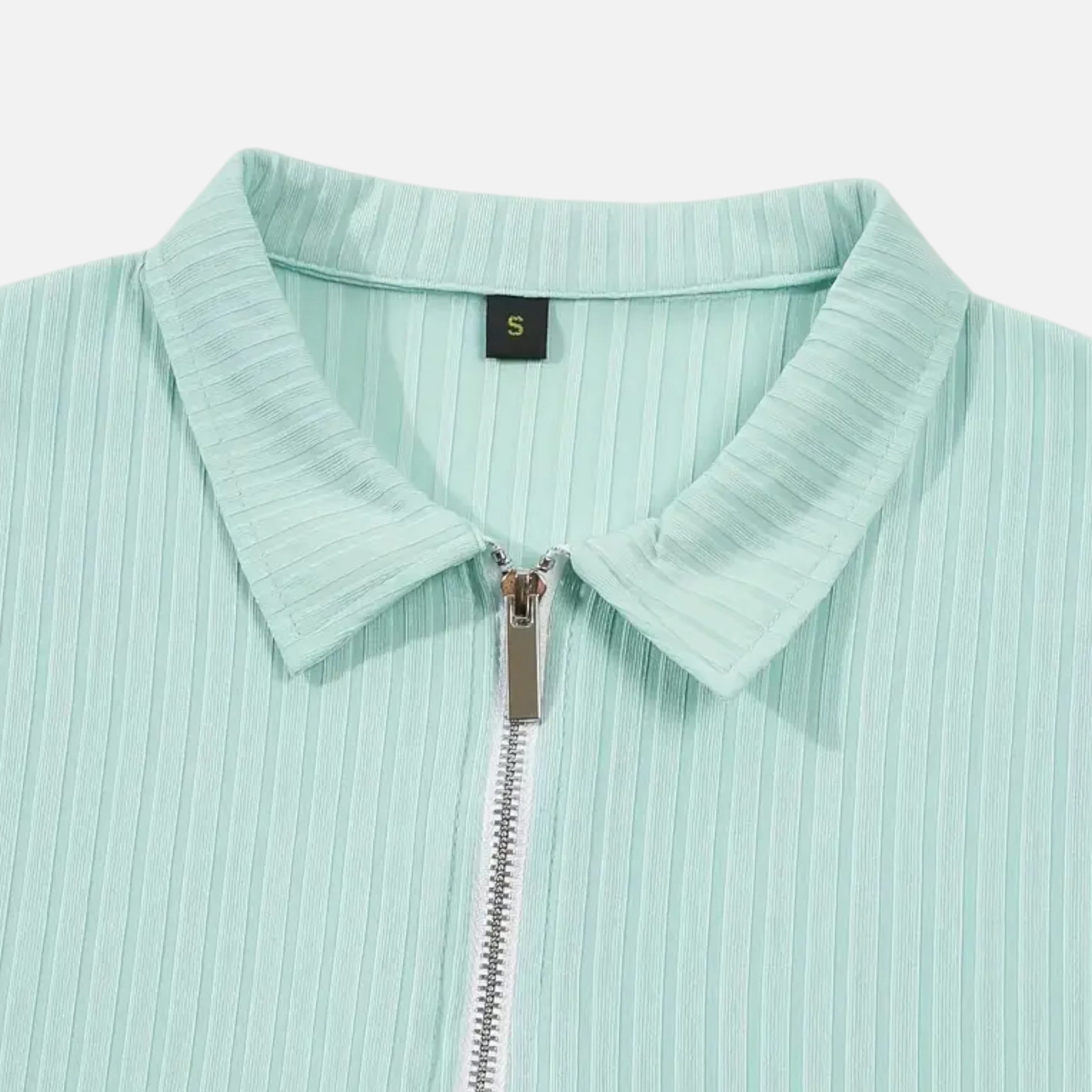Belavoire | Men’s Ribbed Golf Polo with Zip Lapel
