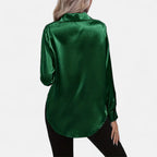 Belavoire | Women’s Satin Lace-Up Blouse Elegance