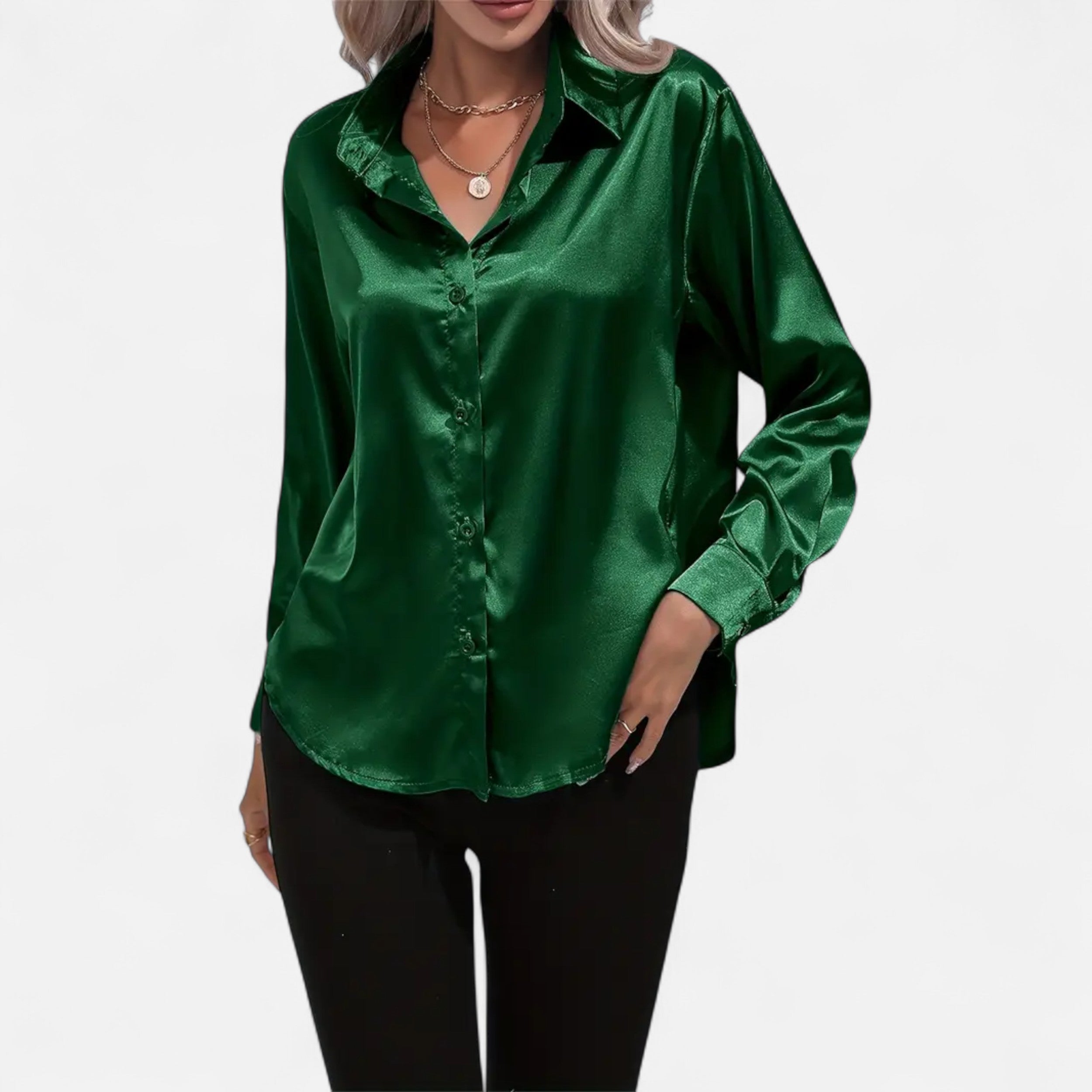 Belavoire | Women’s Satin Lace-Up Blouse Elegance