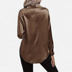 Belavoire | Women’s Satin Lace-Up Blouse Elegance