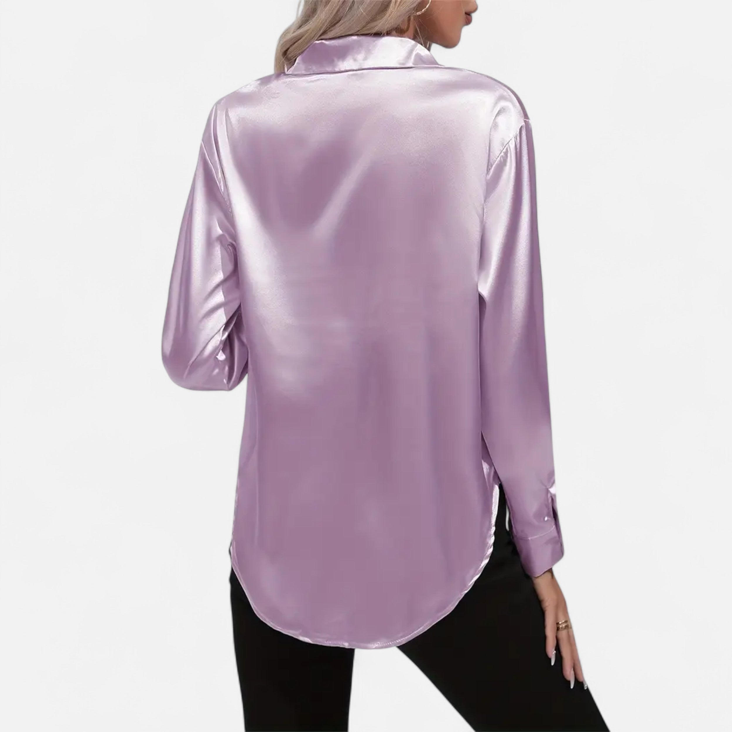 Belavoire | Women’s Satin Lace-Up Blouse Elegance