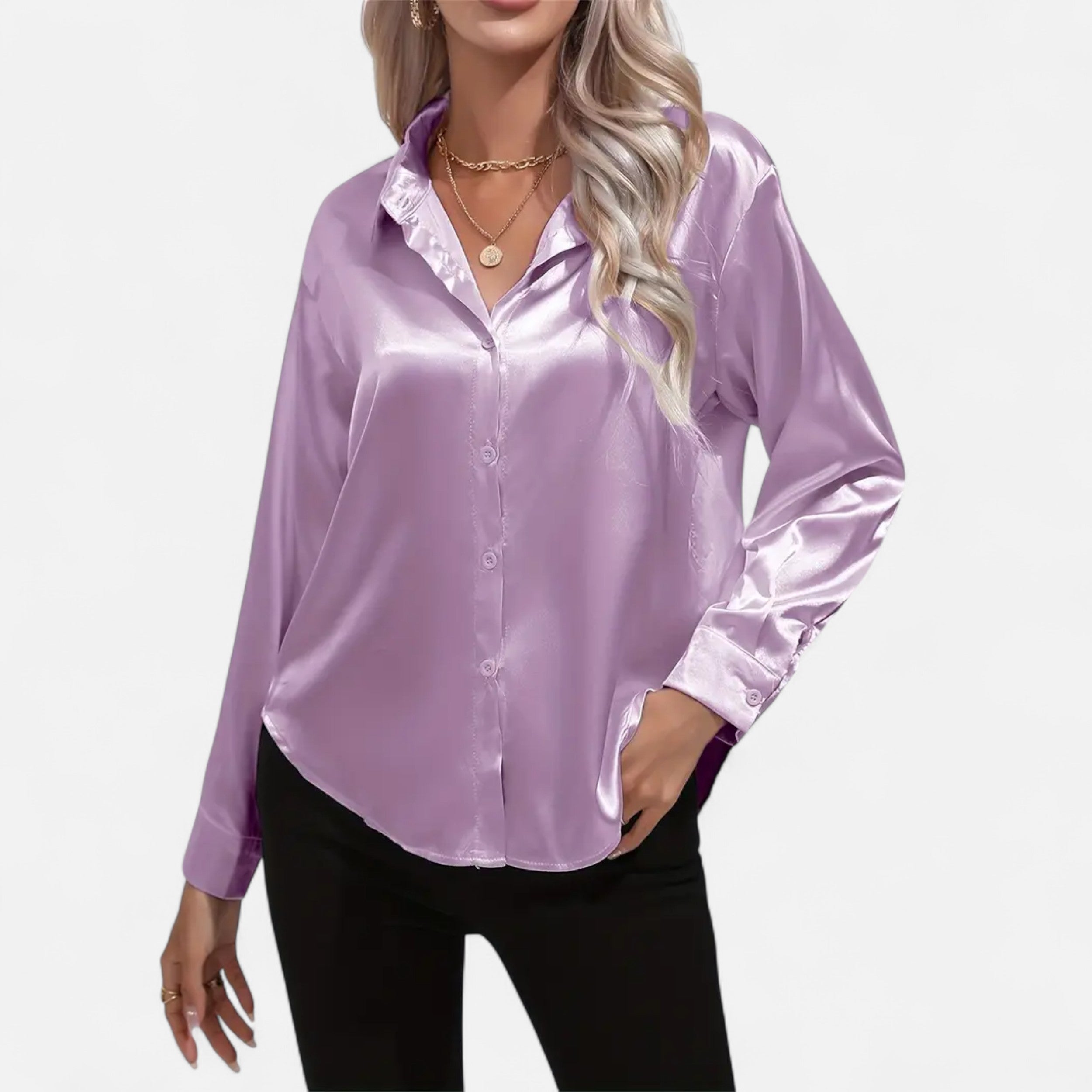 Belavoire | Women’s Satin Lace-Up Blouse Elegance