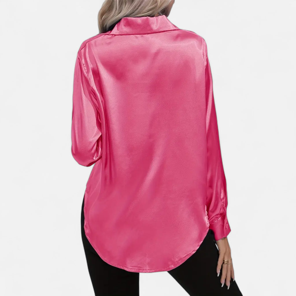Belavoire | Women’s Satin Lace-Up Blouse Elegance
