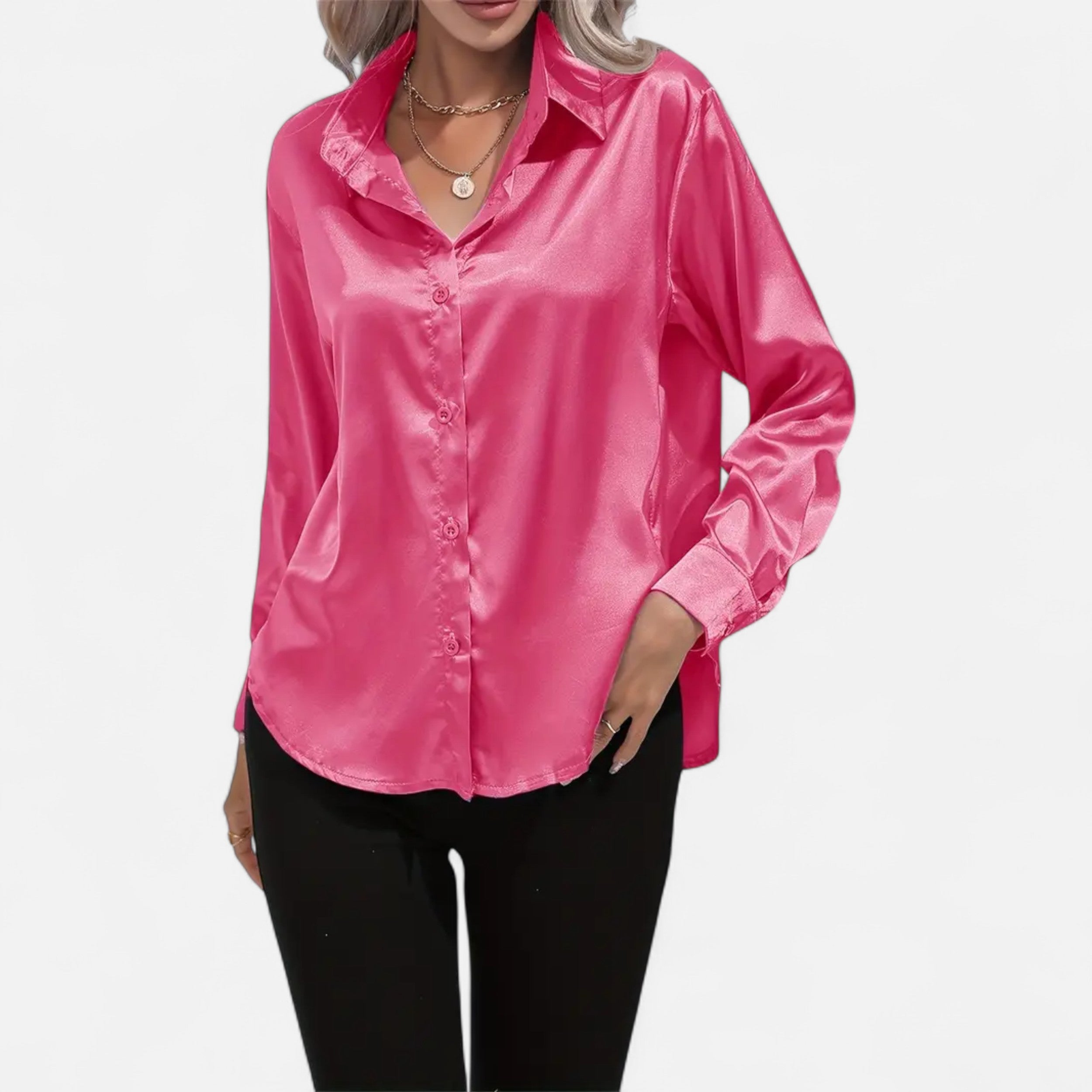 Belavoire | Women’s Satin Lace-Up Blouse Elegance