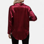 Belavoire | Women’s Satin Lace-Up Blouse Elegance
