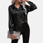 Belavoire | Women’s Satin Lace-Up Blouse Elegance