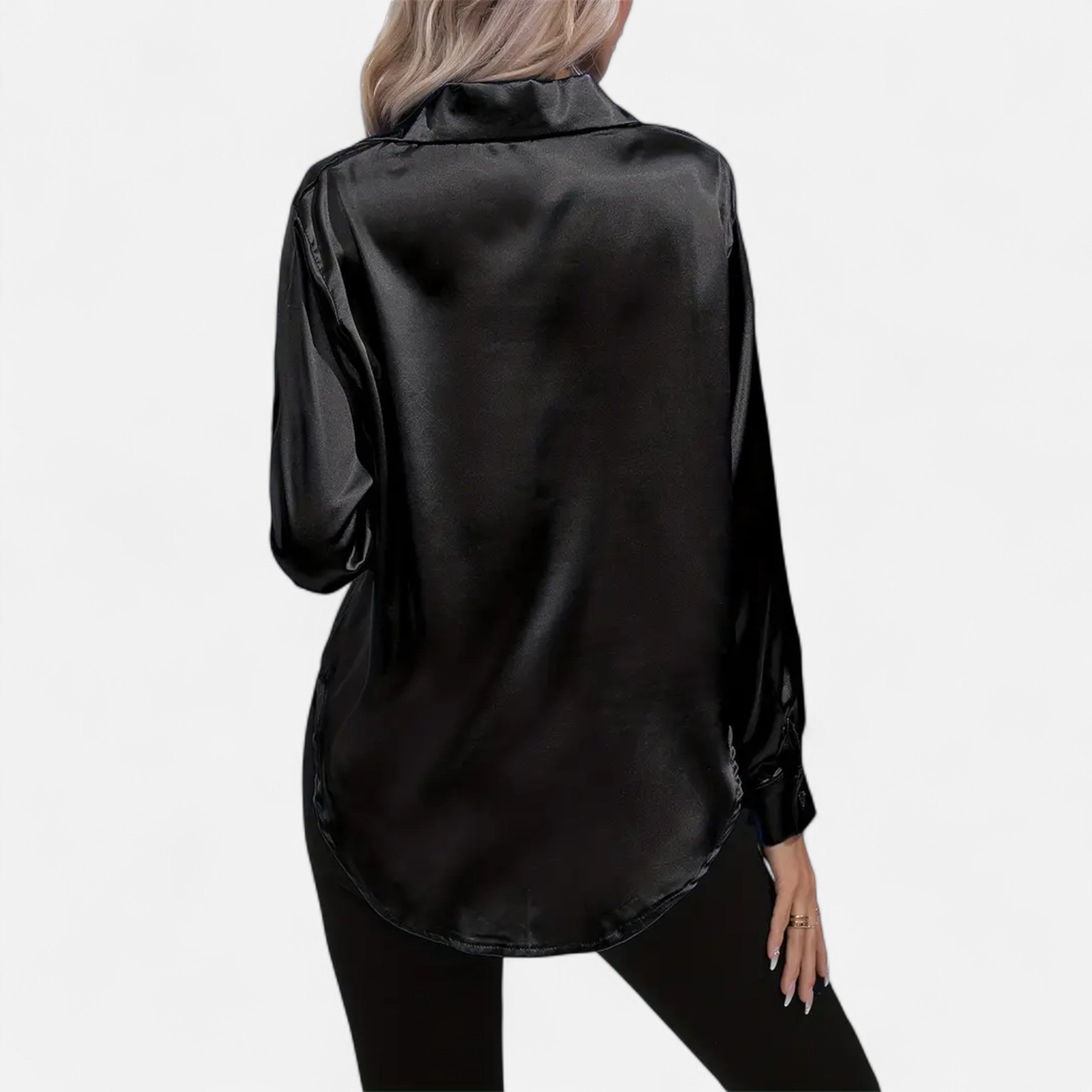 Belavoire | Women’s Satin Lace-Up Blouse Elegance