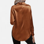Belavoire | Women’s Satin Lace-Up Blouse Elegance