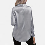 Belavoire | Women’s Satin Lace-Up Blouse Elegance