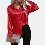 Belavoire | Women’s Satin Lace-Up Blouse Elegance