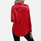 Belavoire | Women’s Satin Lace-Up Blouse Elegance