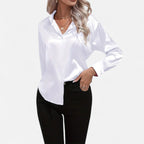 Belavoire | Women’s Satin Lace-Up Blouse Elegance