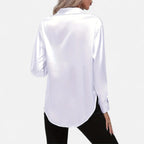 Belavoire | Women’s Satin Lace-Up Blouse Elegance