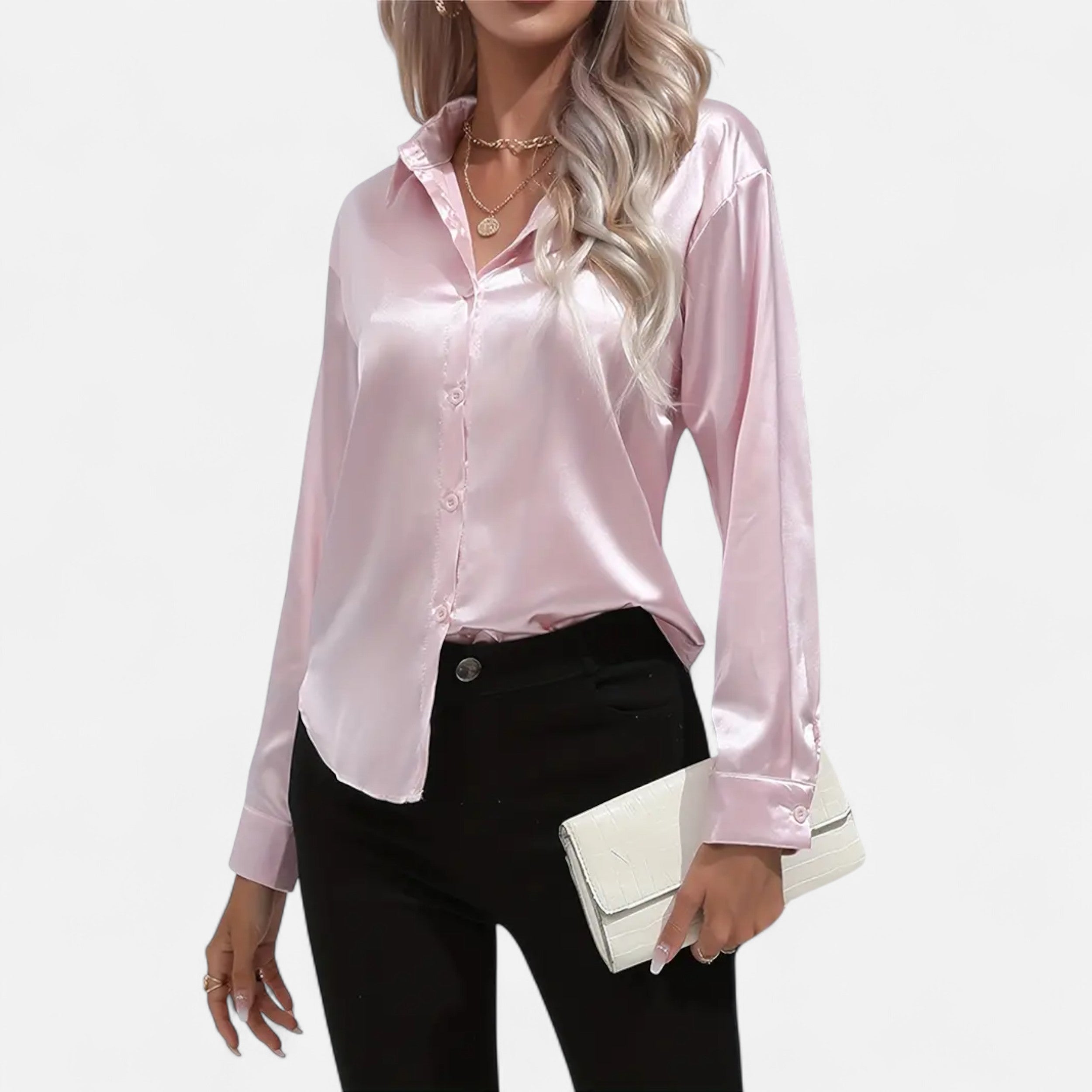 Belavoire | Women’s Satin Lace-Up Blouse Elegance