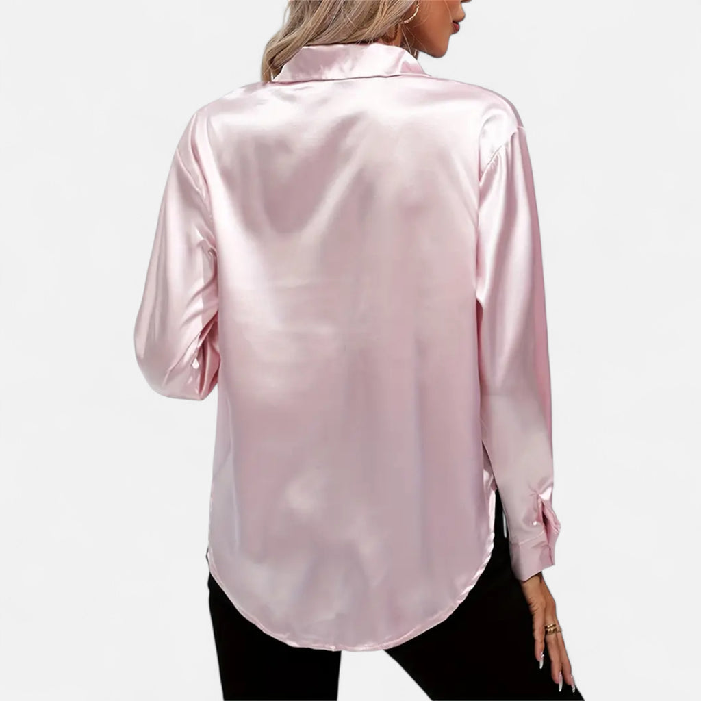 Belavoire | Women’s Satin Lace-Up Blouse Elegance