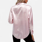 Belavoire | Women’s Satin Lace-Up Blouse Elegance