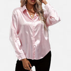 Belavoire | Women’s Satin Lace-Up Blouse Elegance