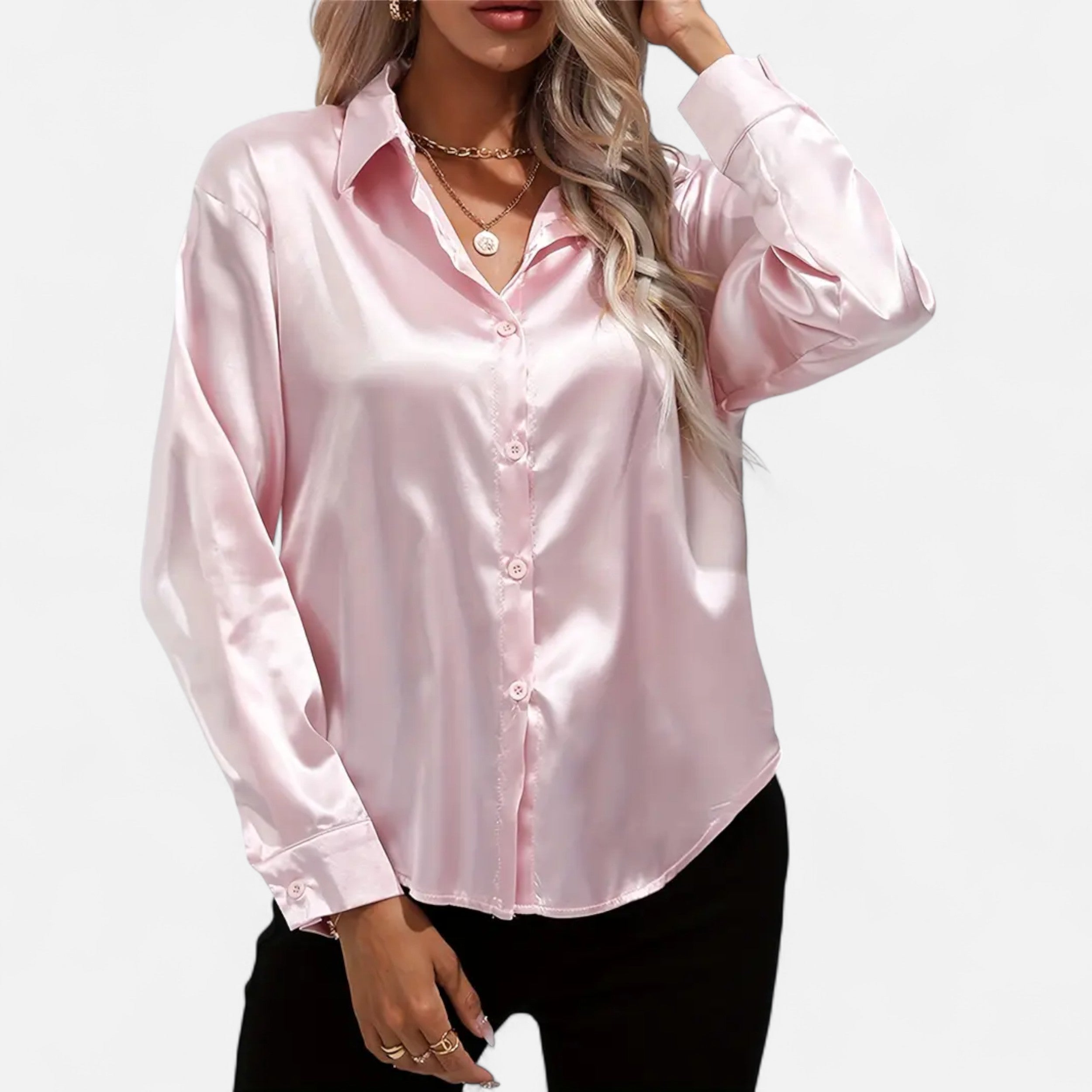 Belavoire | Women’s Satin Lace-Up Blouse Elegance