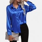 Belavoire | Women’s Satin Lace-Up Blouse Elegance