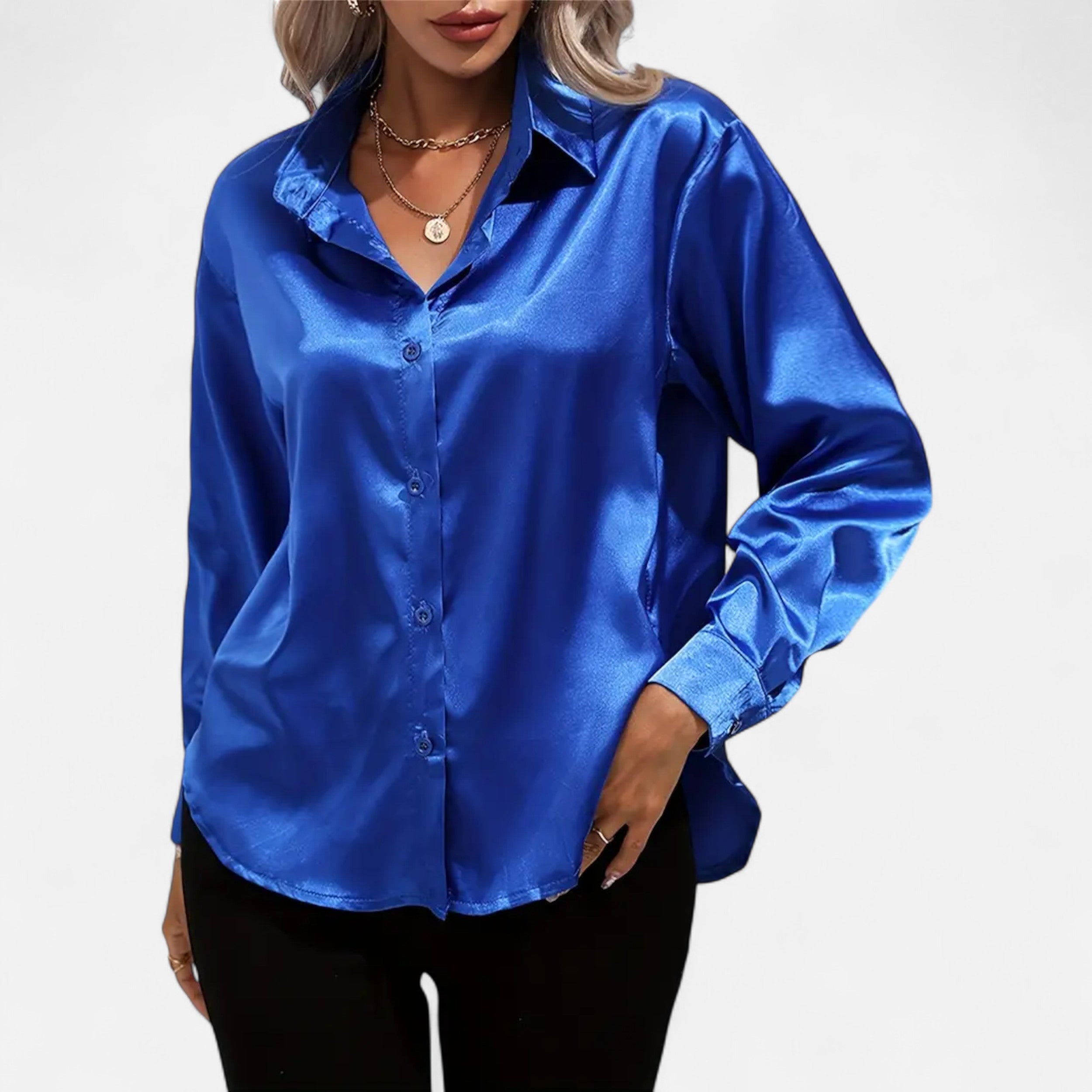 Belavoire | Women’s Satin Lace-Up Blouse Elegance