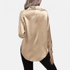 Belavoire | Women’s Satin Lace-Up Blouse Elegance