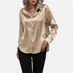 Belavoire | Women’s Satin Lace-Up Blouse Elegance