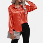 Belavoire | Women’s Satin Lace-Up Blouse Elegance