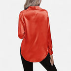 Belavoire | Women’s Satin Lace-Up Blouse Elegance