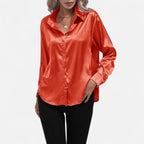 Belavoire | Women’s Satin Lace-Up Blouse Elegance