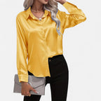 Belavoire | Women’s Satin Lace-Up Blouse Elegance