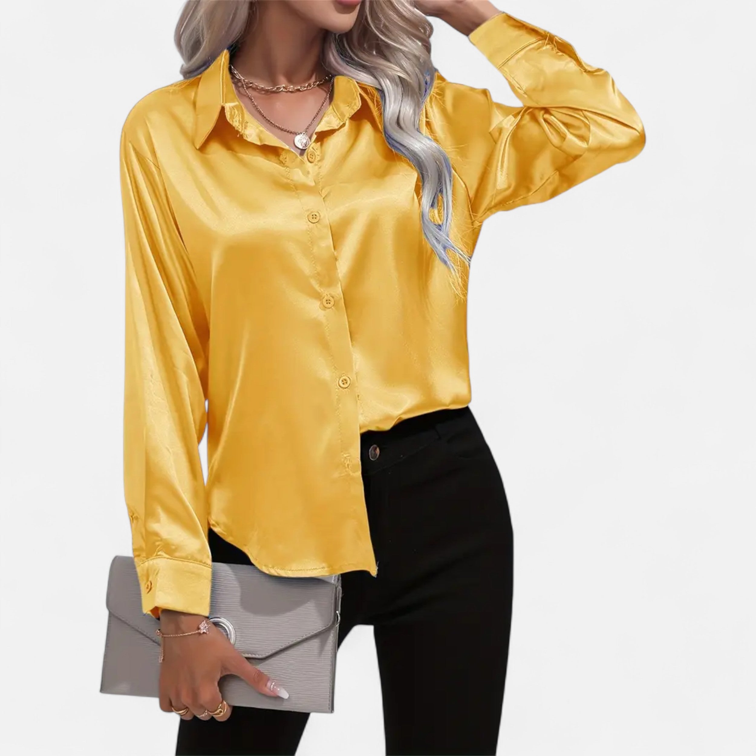 Belavoire | Women’s Satin Lace-Up Blouse Elegance