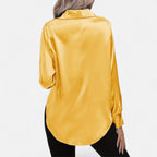 Belavoire | Women’s Satin Lace-Up Blouse Elegance