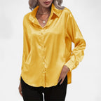 Belavoire | Women’s Satin Lace-Up Blouse Elegance