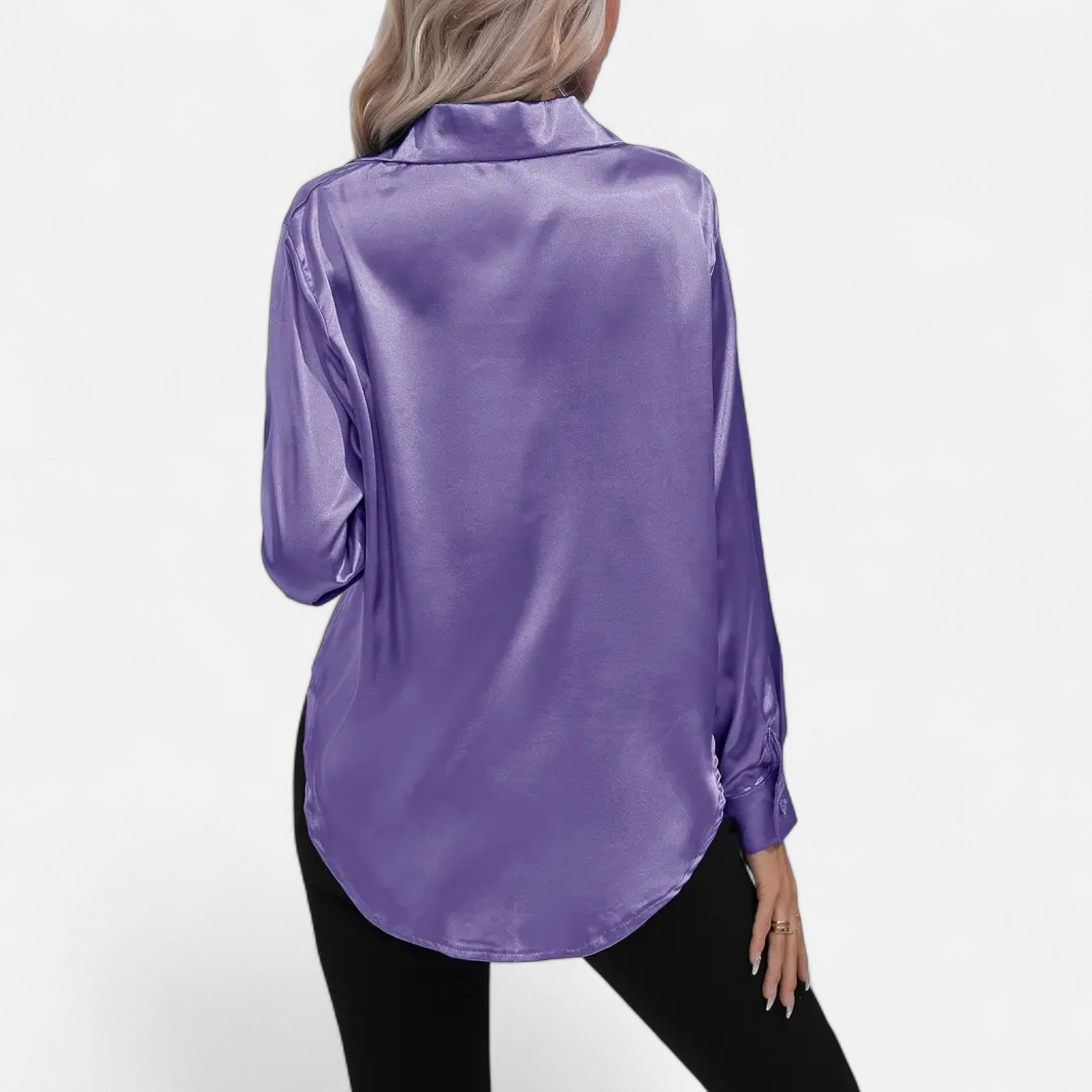 Belavoire | Women’s Satin Lace-Up Blouse Elegance