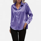 Belavoire | Women’s Satin Lace-Up Blouse Elegance