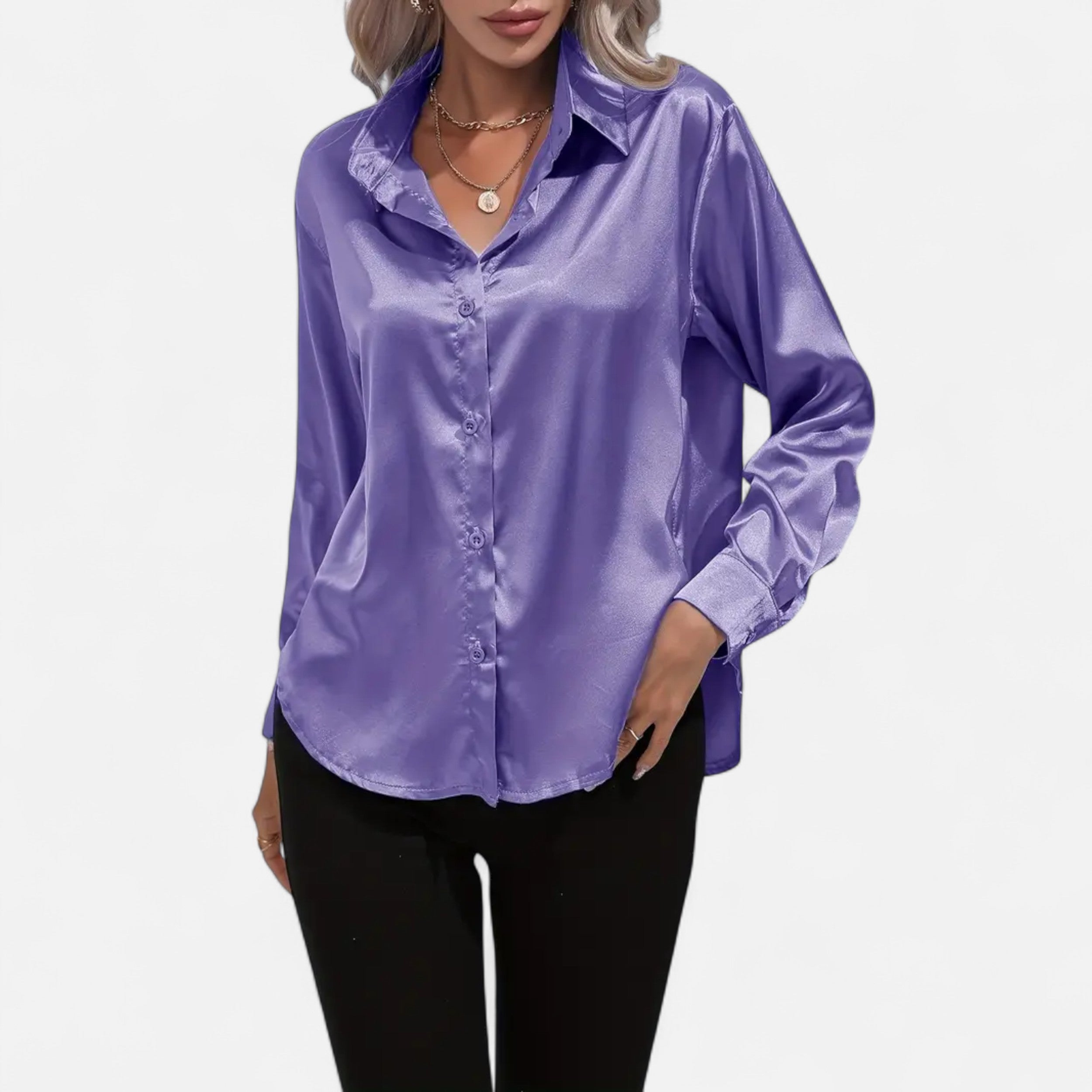 Belavoire | Women’s Satin Lace-Up Blouse Elegance