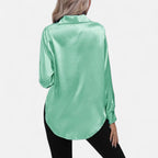 Belavoire | Women’s Satin Lace-Up Blouse Elegance