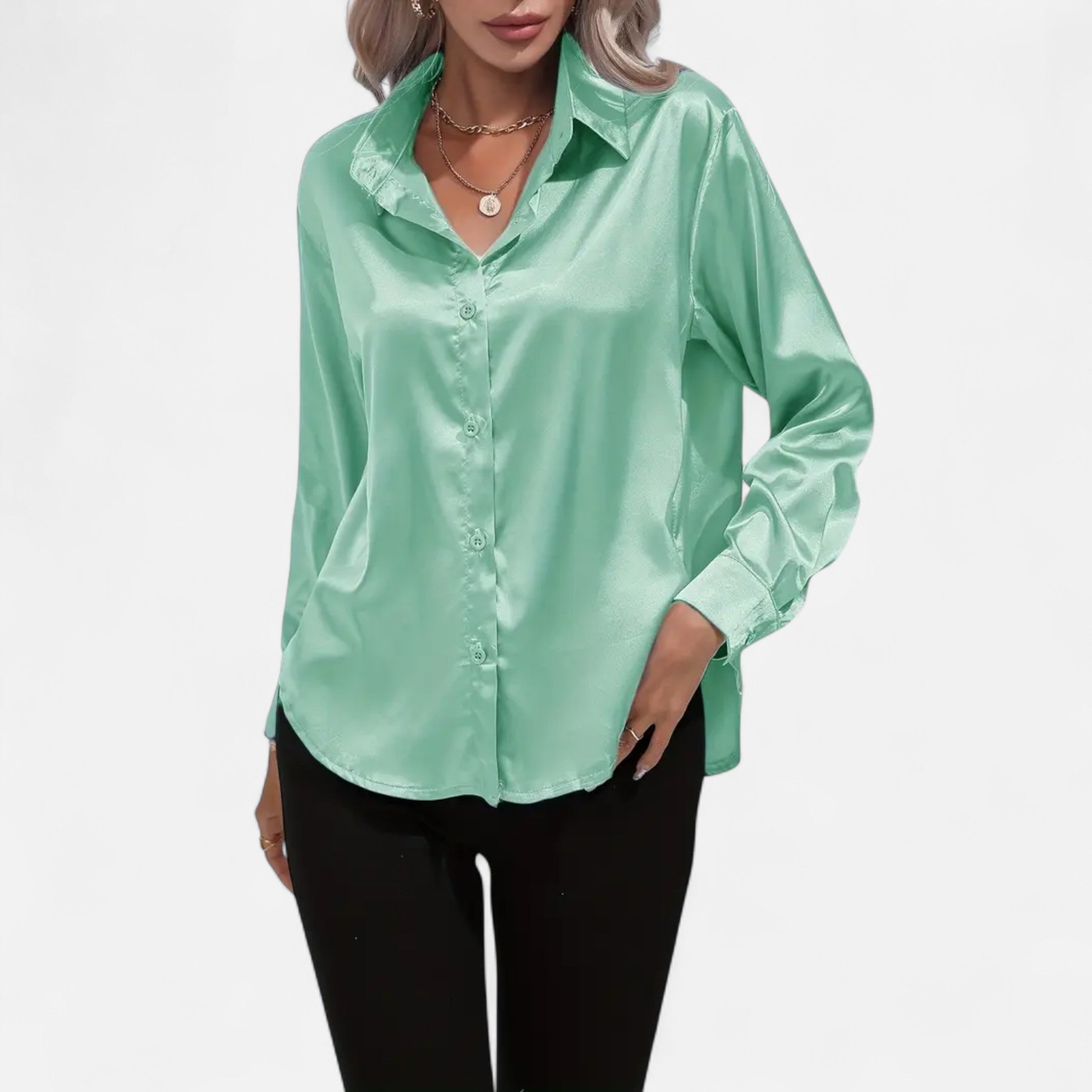 Belavoire | Women’s Satin Lace-Up Blouse Elegance