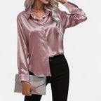 Belavoire | Women’s Satin Lace-Up Blouse Elegance