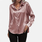 Belavoire | Women’s Satin Lace-Up Blouse Elegance