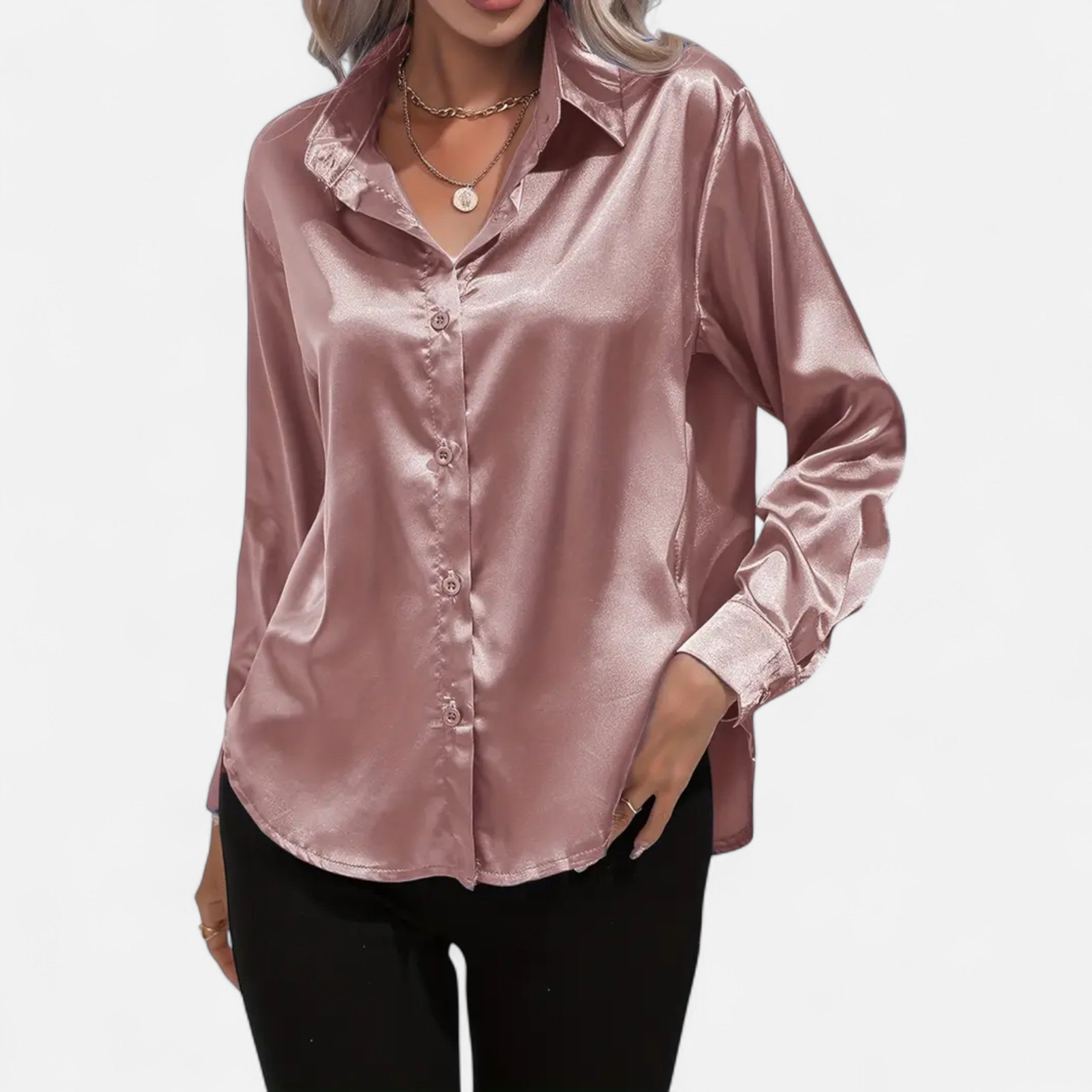 Belavoire | Women’s Satin Lace-Up Blouse Elegance