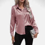 Belavoire | Women’s Satin Lace-Up Blouse Elegance