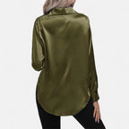 Belavoire | Women’s Satin Lace-Up Blouse Elegance