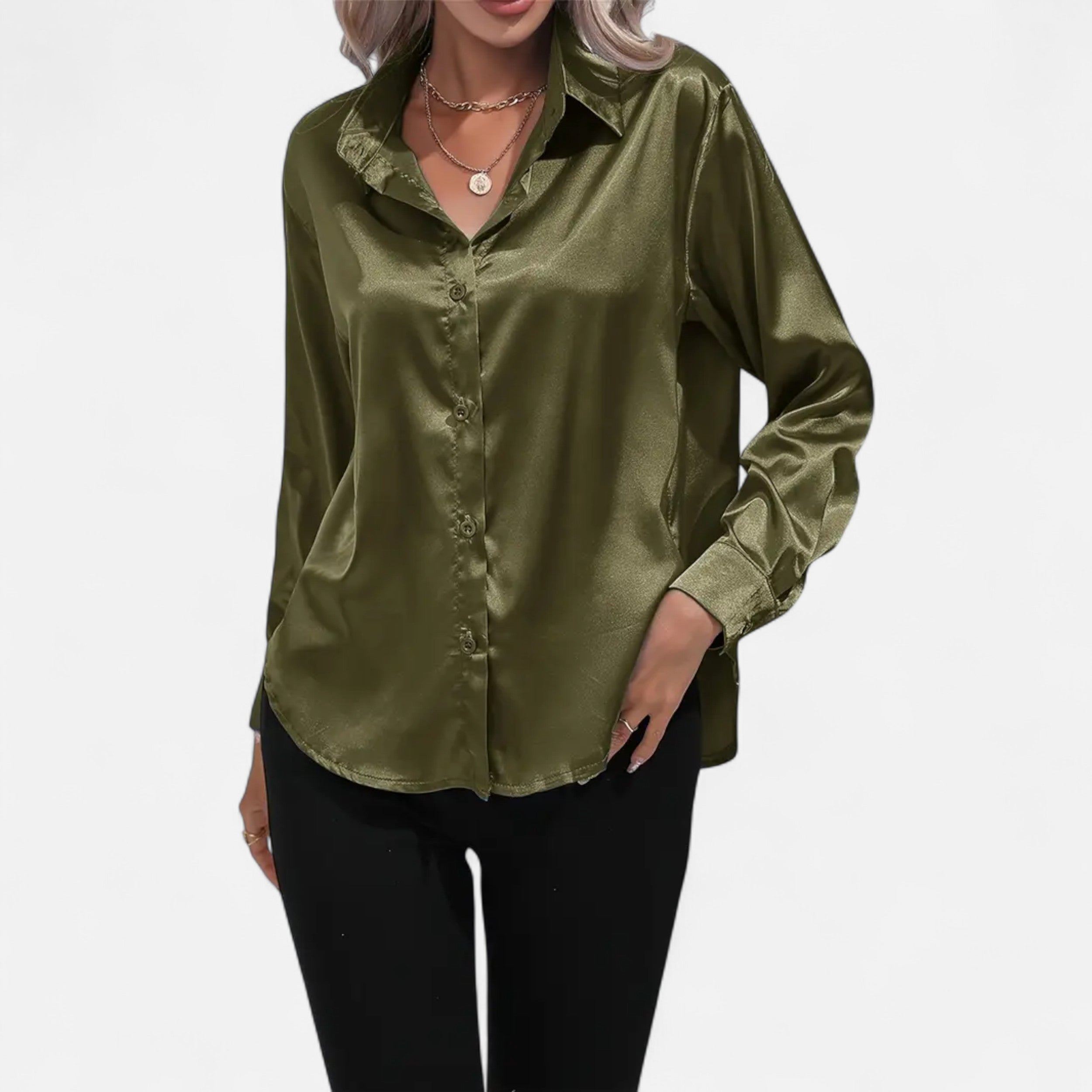 Belavoire | Women’s Satin Lace-Up Blouse Elegance