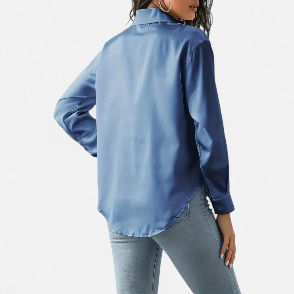 Belavoire | Women’s Satin Lace-Up Blouse Elegance