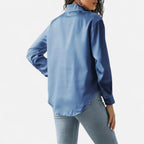 Belavoire | Women’s Satin Lace-Up Blouse Elegance